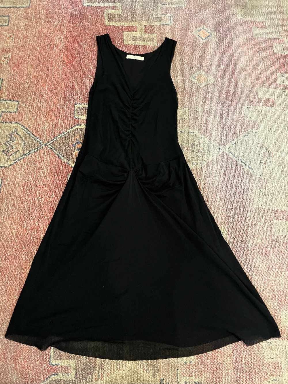Weston wear Y2K style mesh ruched gathered fit and flare midi dress size small
